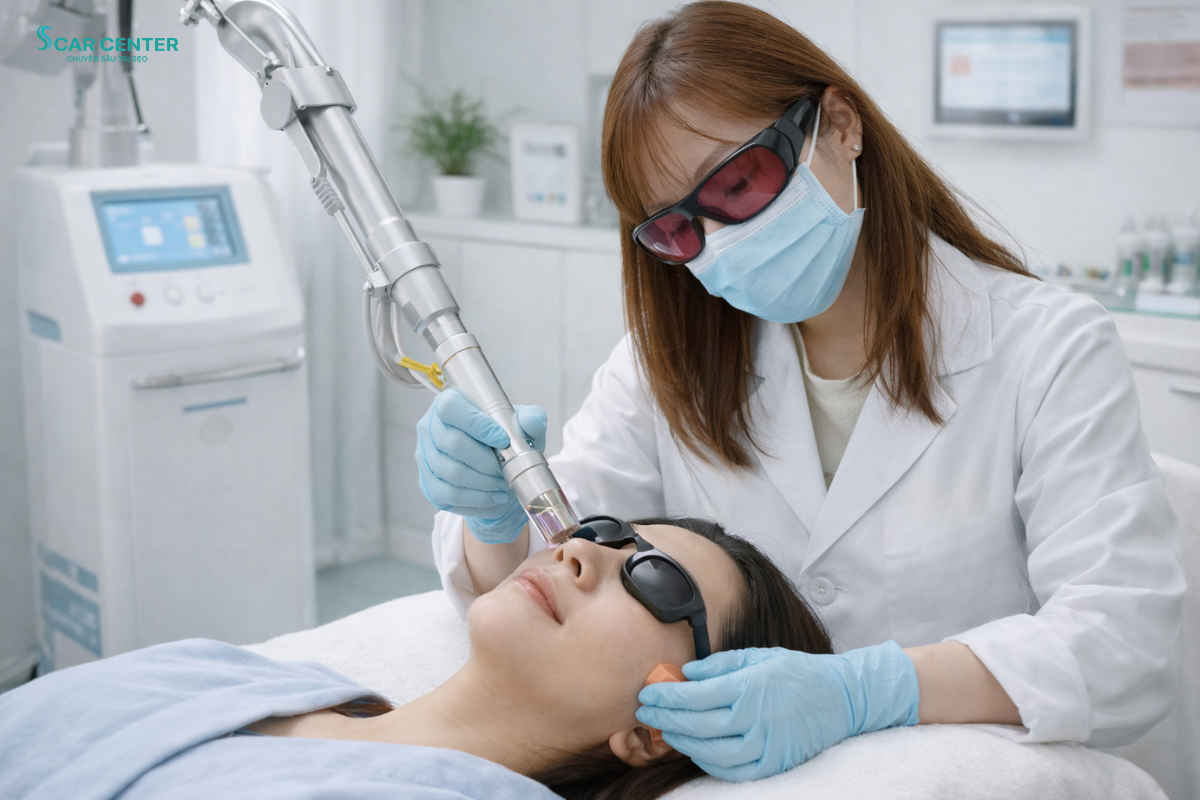 Fractional CO2 Trị Sẹo Lõm Nhẹ Tại Nhà