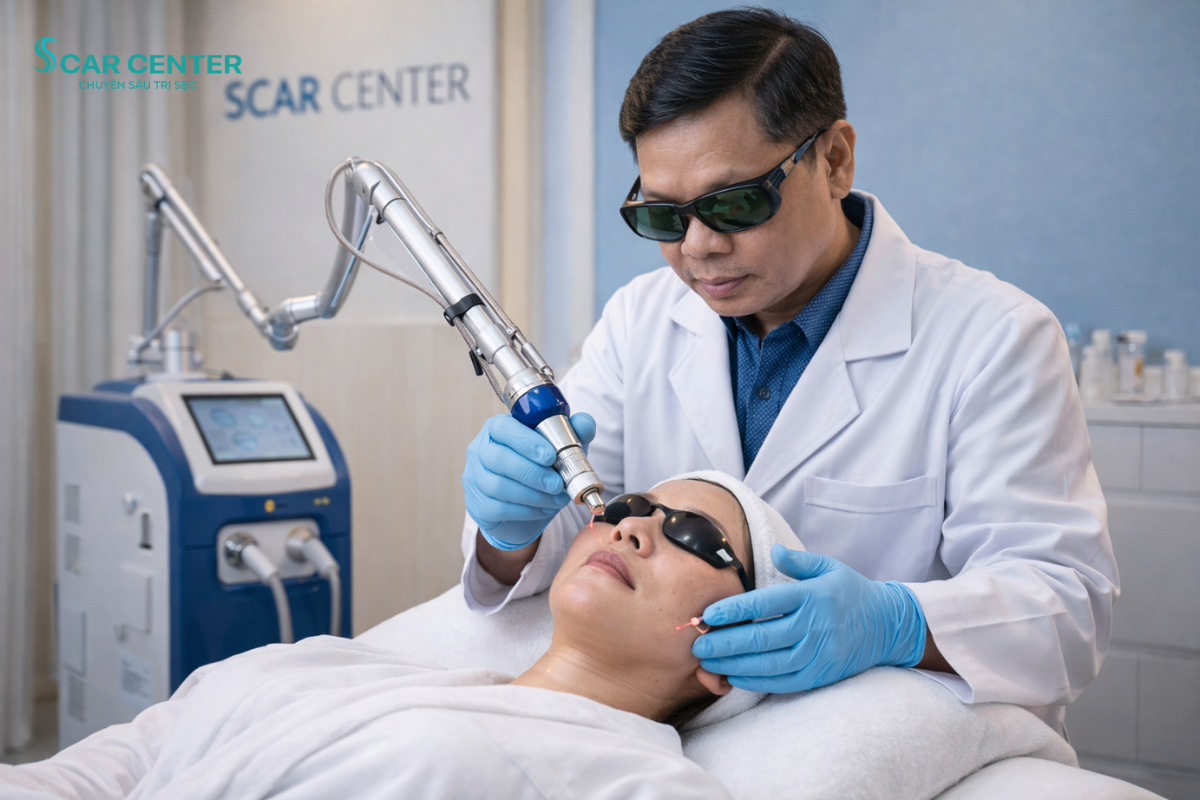 Fractional CO2 trị sẹo lõm ở má và cằm có hiệu quả không?