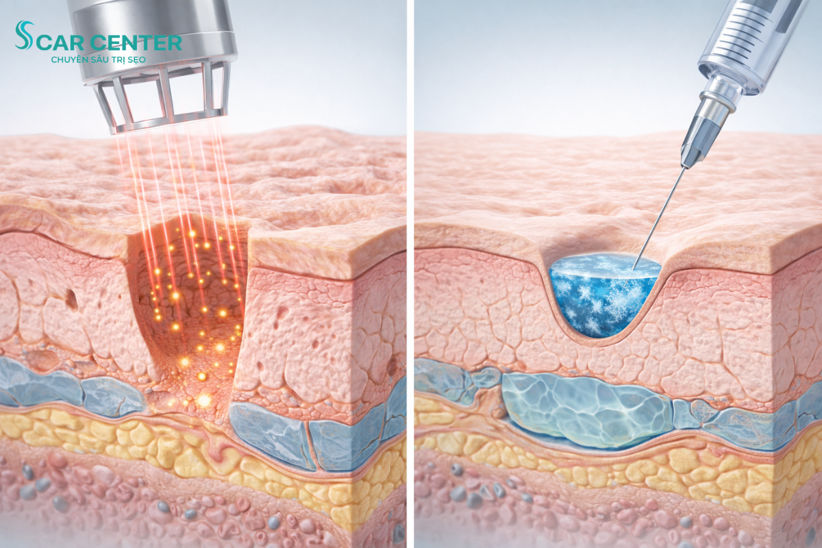 Fractional CO2 Trị Sẹo Rỗ Kết Hợp Filler