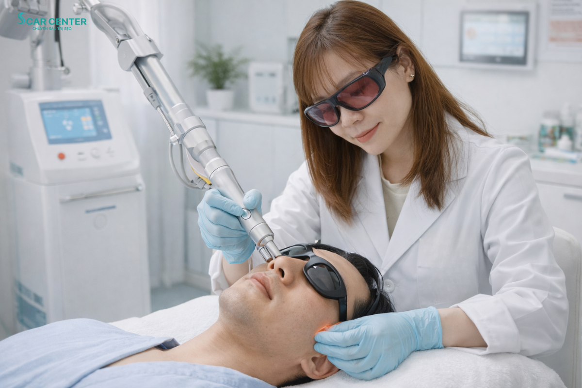 Laser Fractional CO2 trị sẹo rỗ và se khít lỗ chân lông